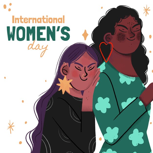 손으로 그린 국제 여성의 날 그림