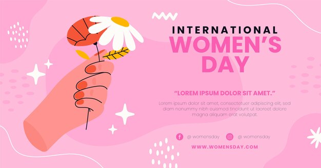 Free vector hand drawn international women's day social media post template