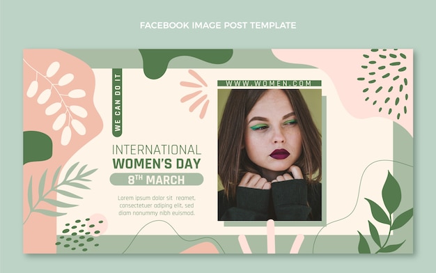 Free vector hand drawn international women's day social media post template