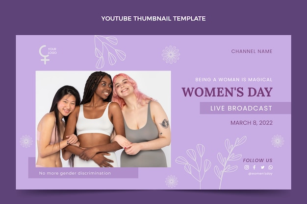 Hand drawn international women's day youtube thumbnail