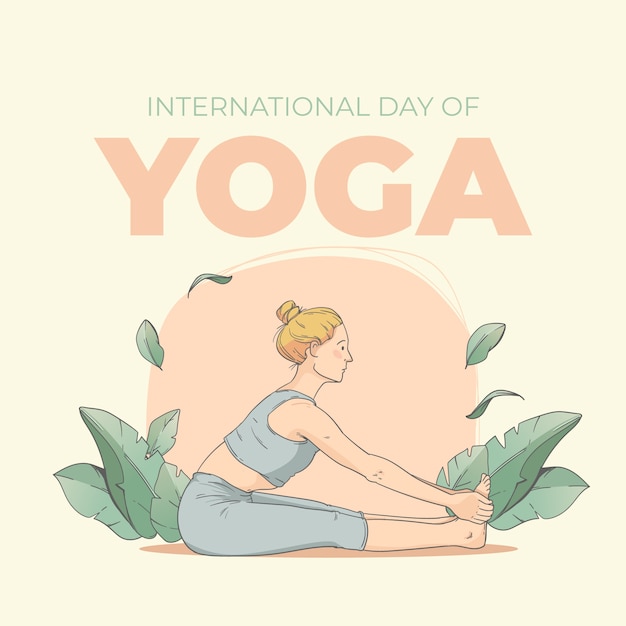 Free Vector hand drawn international yoga day illustration