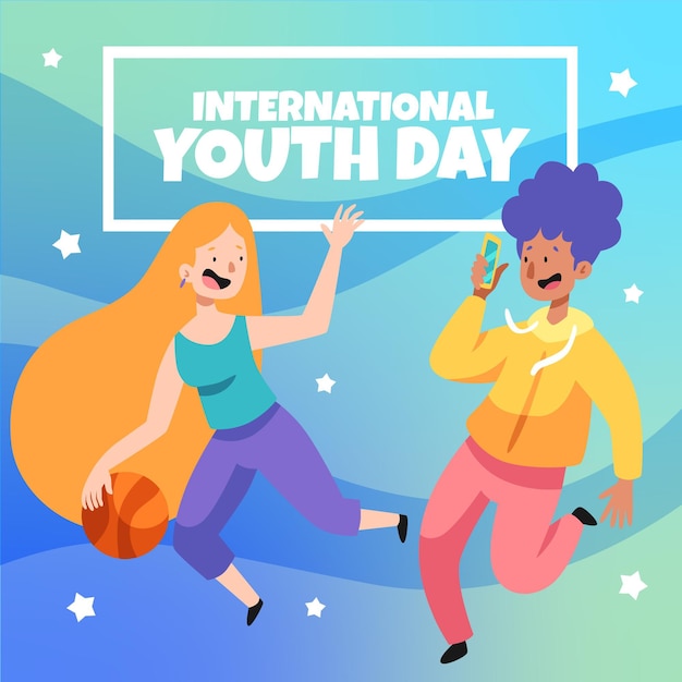 Free vector hand drawn international youth day illustration