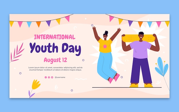 Hand drawn international youth day template