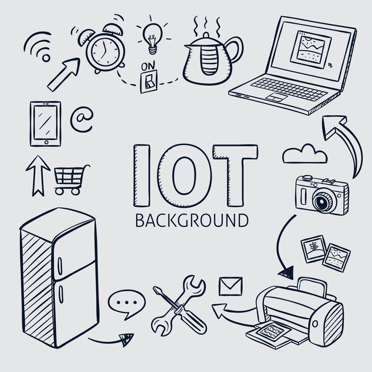 Free Vector hand drawn internet of things background