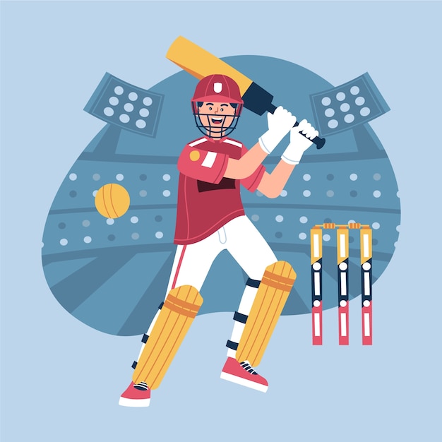 Hand drawn ipl cricket illustration