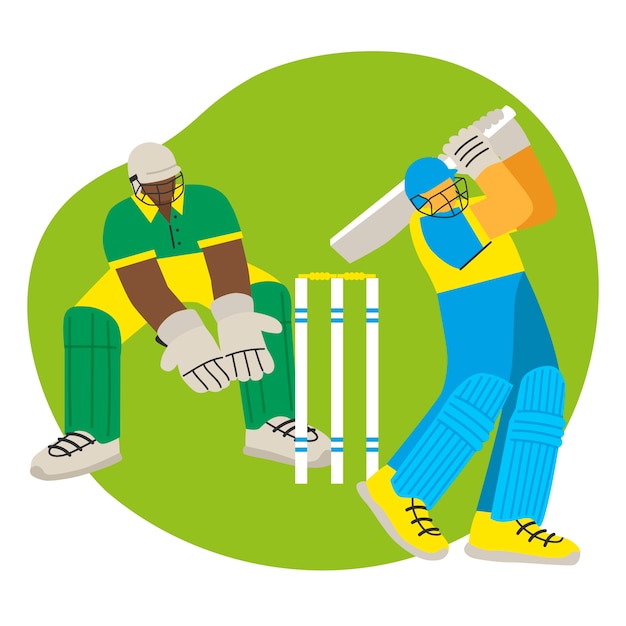 Illustrazione di cricket ipl disegnata a mano