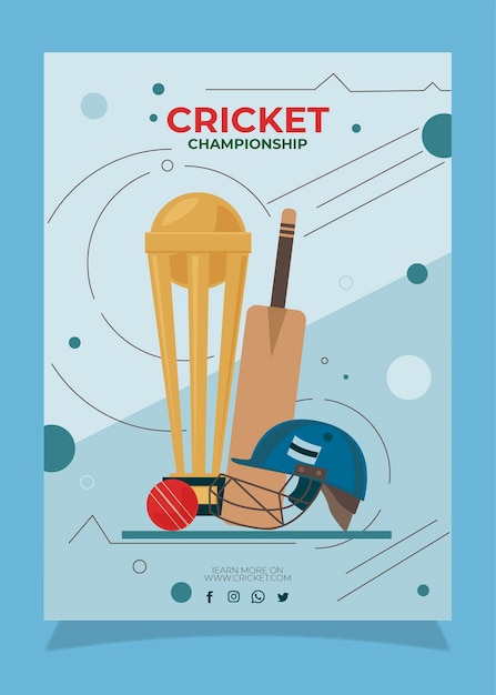 Vettore gratuito poster di cricket ipl disegnato a mano