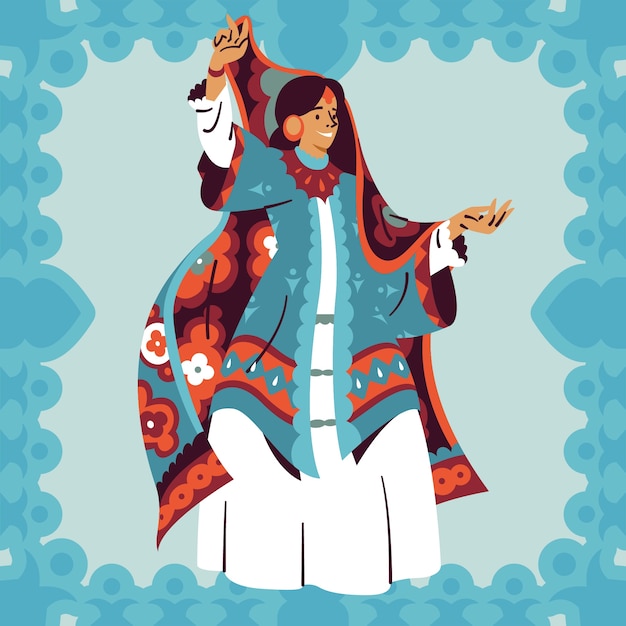 Free vector hand drawn  iranian woman illustration