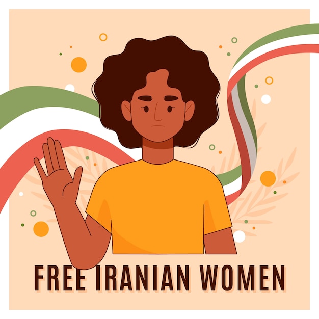 Illustrazione di donne iraniane disegnate a mano