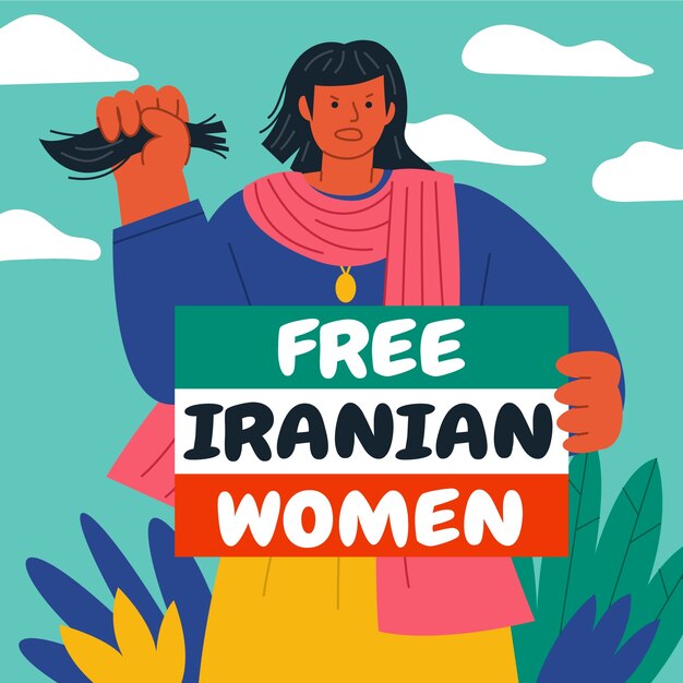 Illustrazione di donne iraniane disegnate a mano