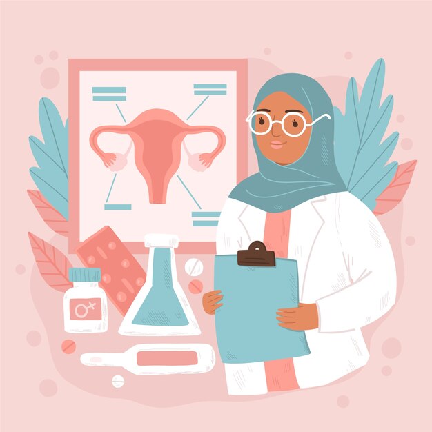 手描きのイラン人女性イラスト