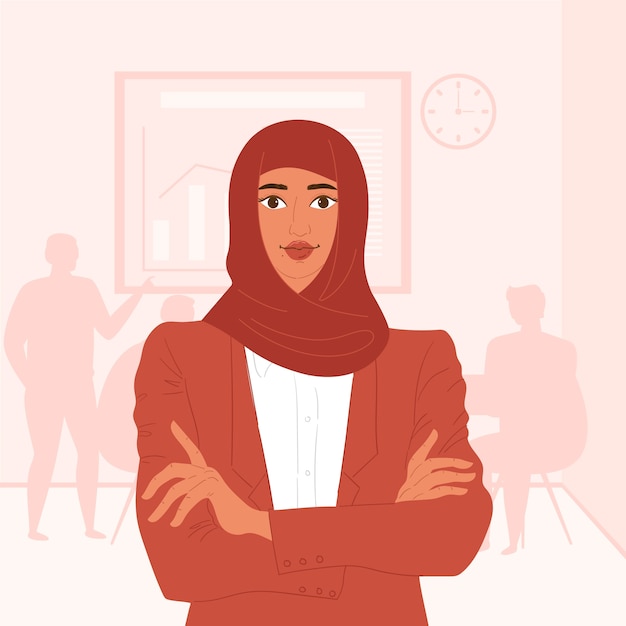 Free vector hand drawn iranian women illustration