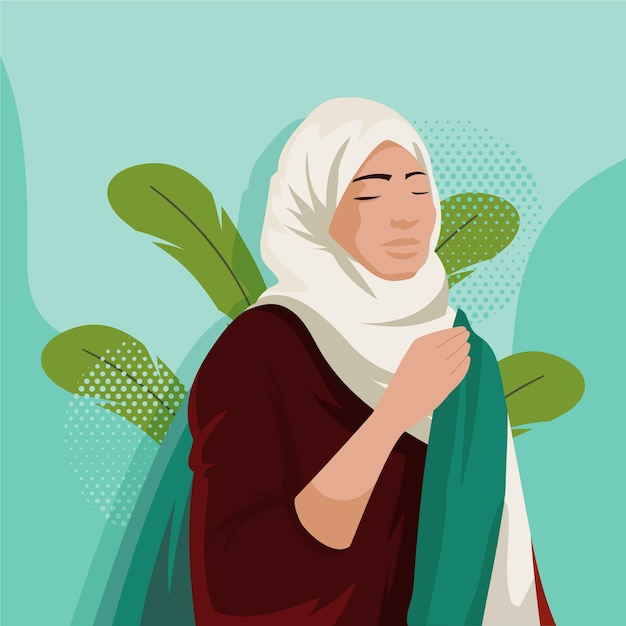 Free vector hand drawn iranian women illustration