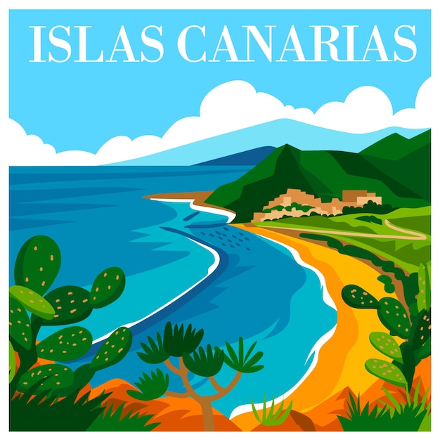 Free vector hand drawn islas canarias illustration