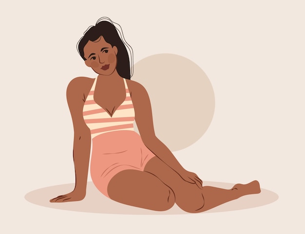 Free vector hand drawn isolated girl in bikini