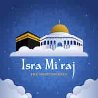 Free vector hand drawn isra miraj illustration