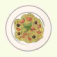 Free vector hand drawn italian cuisine illustration