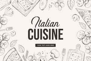 Vettore gratuito cucina italiana disegnata a mano