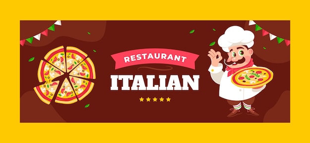 Hand drawn italian restaurant facebook cover