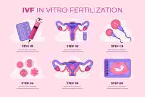 Vettore gratuito infografica ivf disegnata a mano