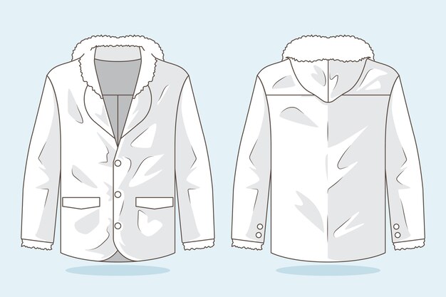 Hand drawn jacket outline illustration