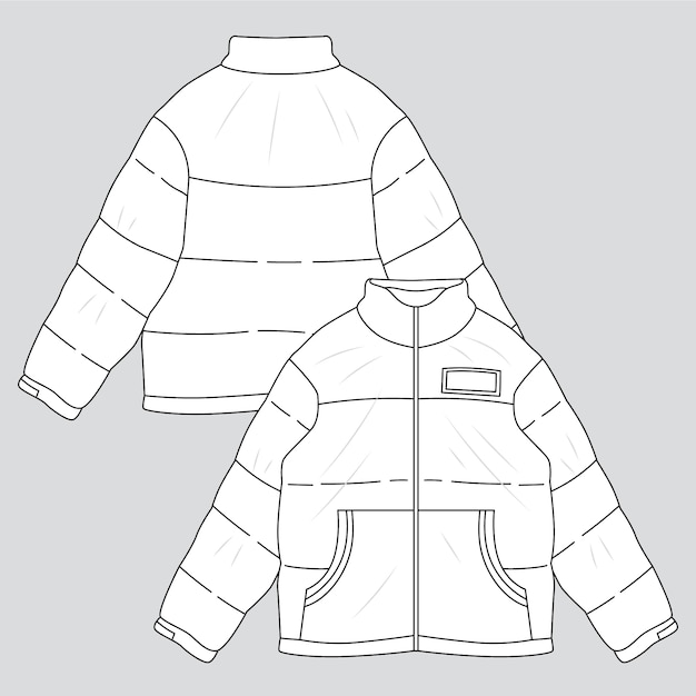 Hand drawn jacket outline illustration