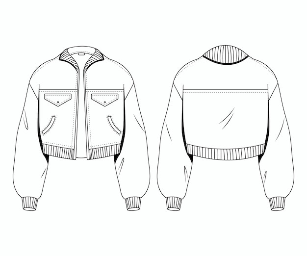 Hand drawn jacket outline illustration