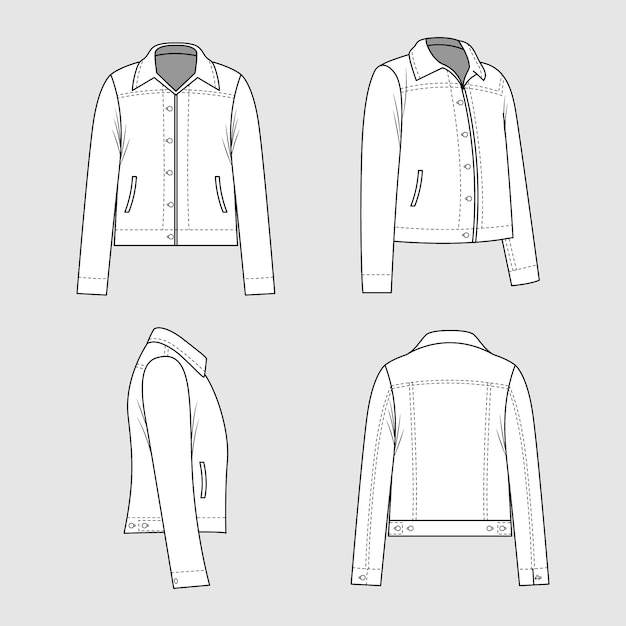 Hand drawn jacket  outline illustration