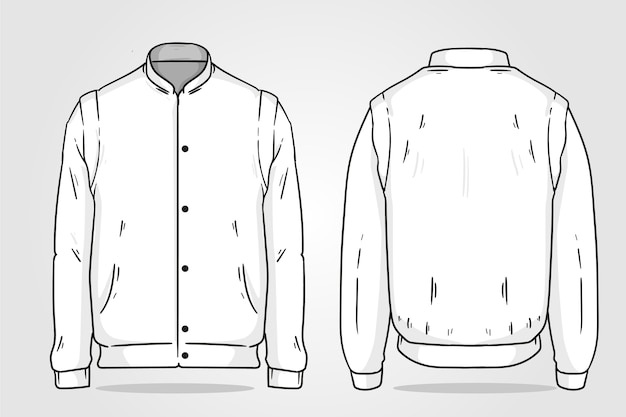 Hand drawn jacket outline illustration