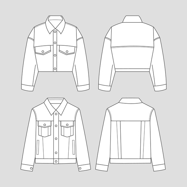 Hand drawn jacket outline illustration