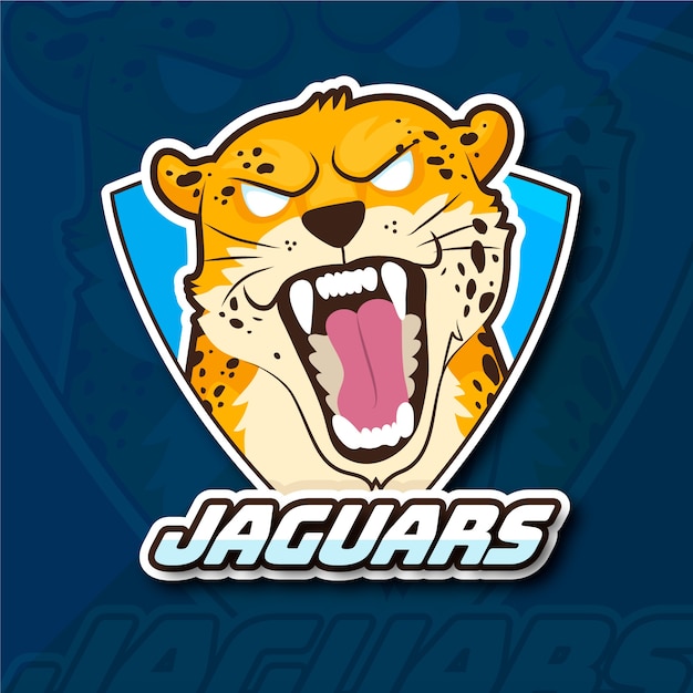 Бесплатное векторное изображение Ручной обращается ягуар логотип