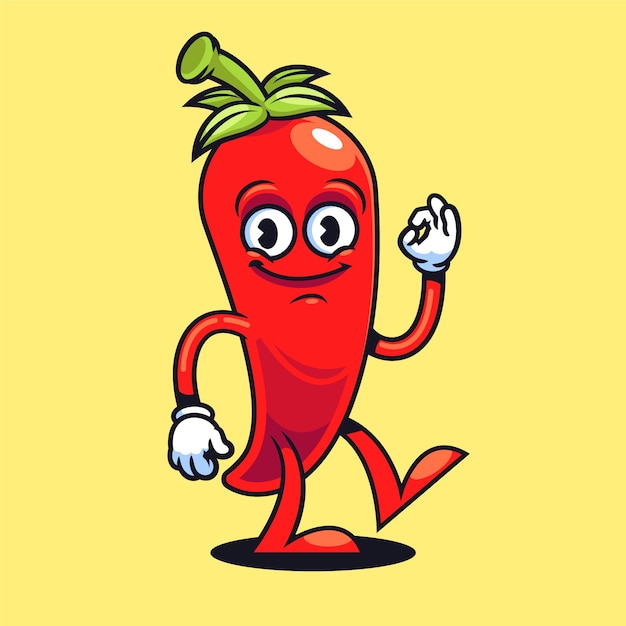 Free vector hand drawn jalapeno  cartoon illustration