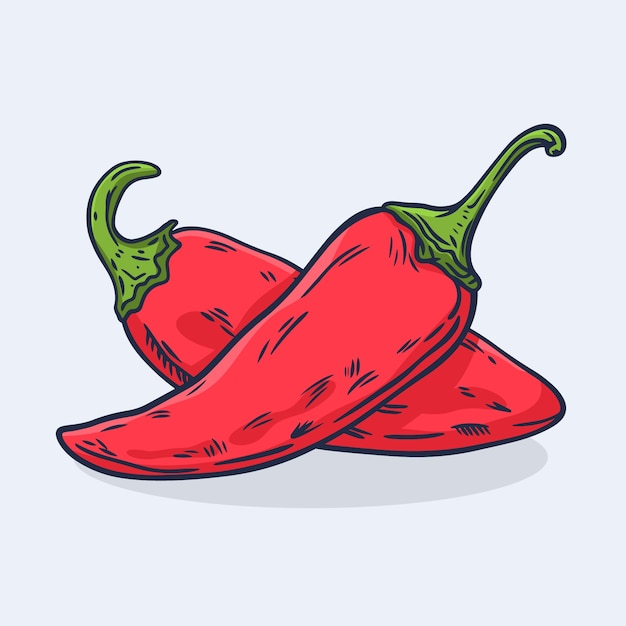 Hand drawn jalapeno drawing illustration