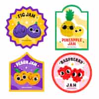 Free vector hand drawn jam badges set