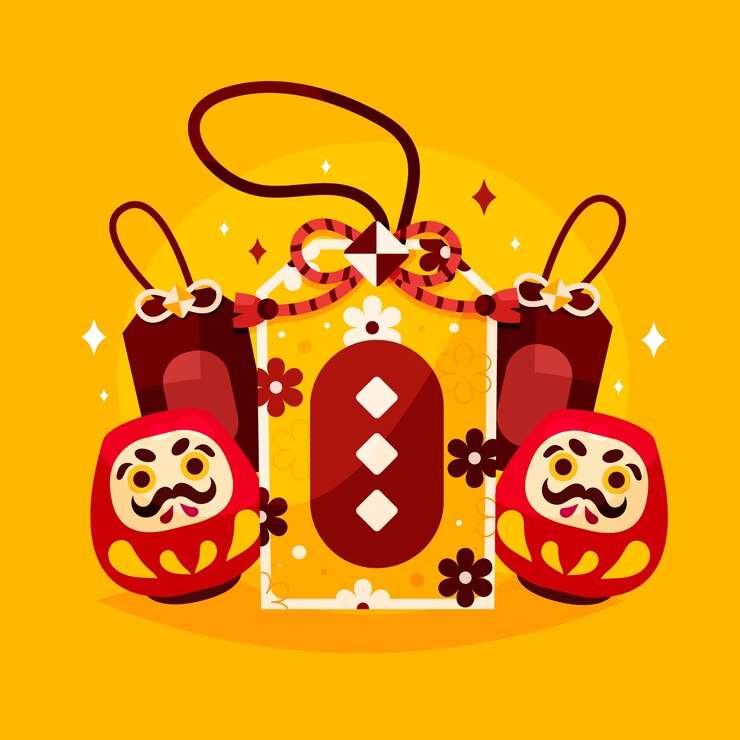 Free Vector hand drawn japanese amulets illustration