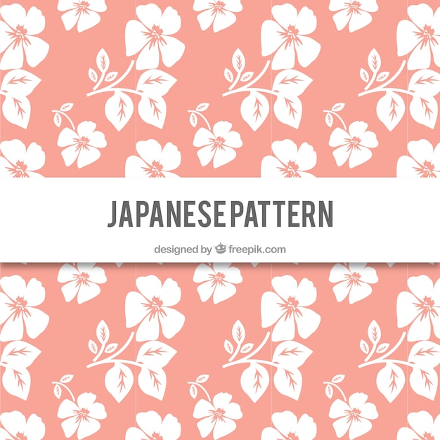 Hand drawn japanese flowers pattern