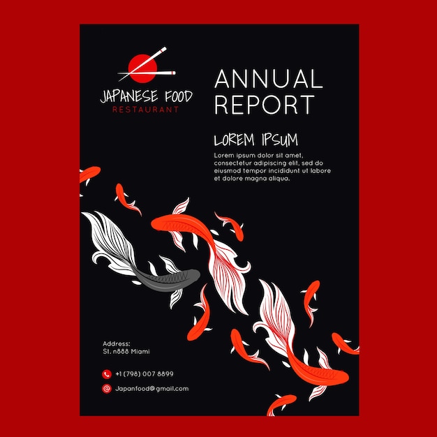 Hand drawn japanese restaurant annual report