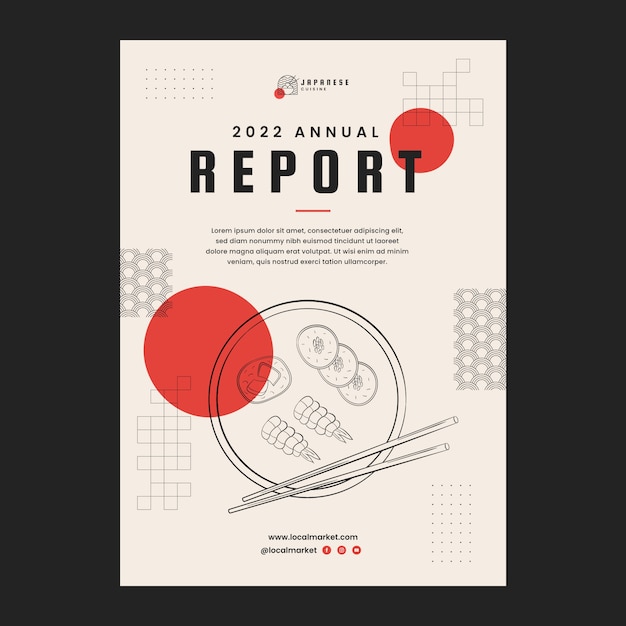 Hand drawn japanese restaurant annual report