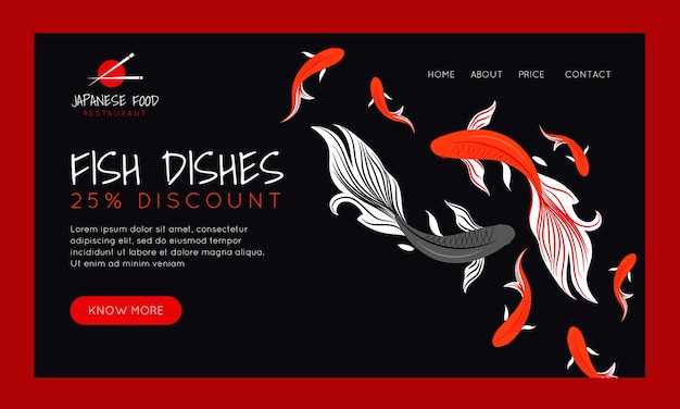 Hand drawn japanese restaurant landing page