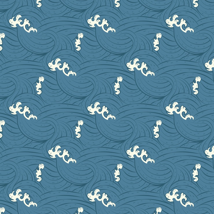 Free Vector hand drawn japanese wave pattern illustration