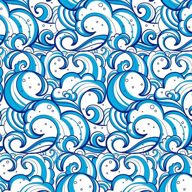 手描きの日本の波のパターン