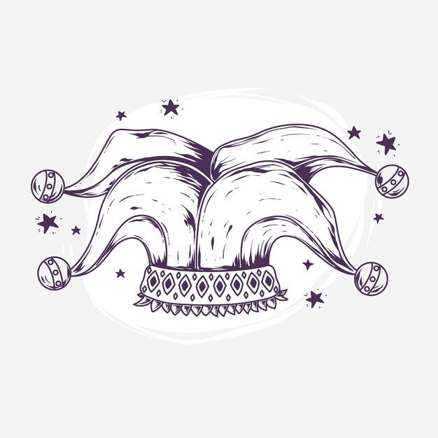 Hand drawn jester hat illustration