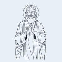 Free vector hand drawn jesus drawing illustration