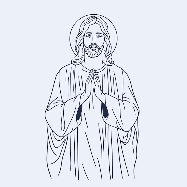 Hand drawn jesus drawing illustration