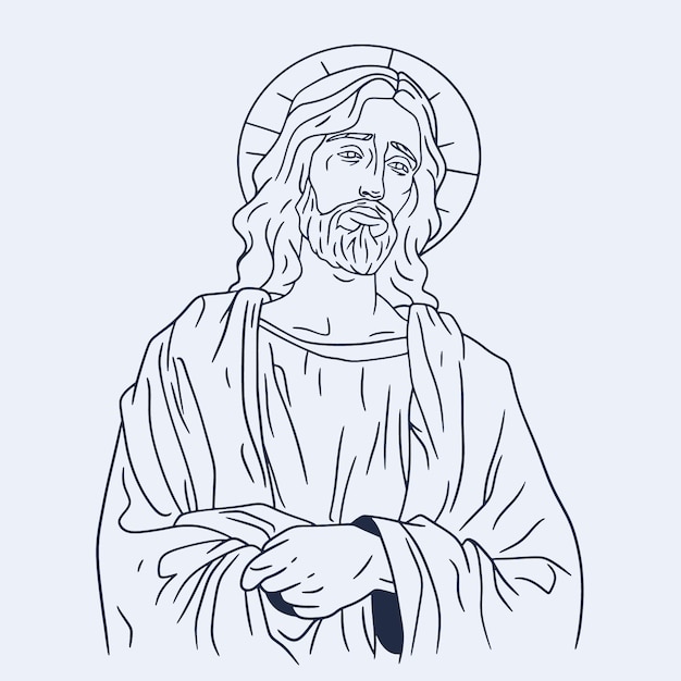 Hand drawn jesus drawing illustration