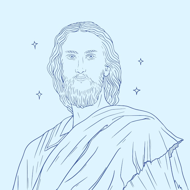 Free vector hand drawn jesus drawing illustration