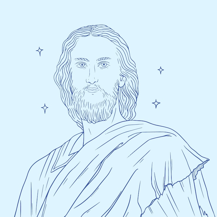 Free Vector hand drawn jesus drawing illustration