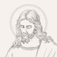 Бесплатное векторное изображение Иллюстрация, нарисованная рукой иисуса