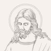 Free vector hand drawn jesus drawing illustration