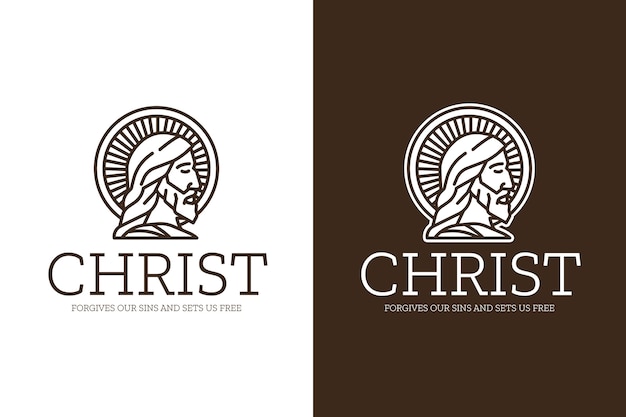 Free vector hand drawn jesus logo template